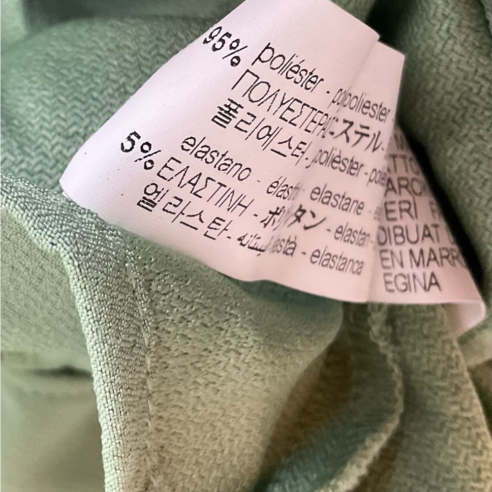 Zara Cut-Out Peplum Sleeveless Top - Sage Green size Large - Picture 6 of 9